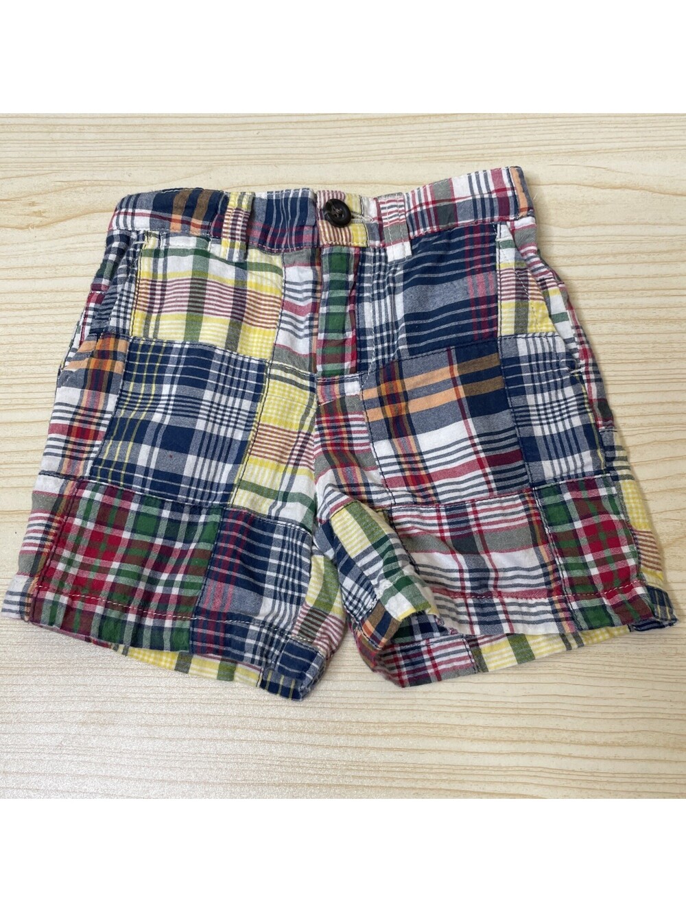 Ralph Lauren Boy Plaid Shorts 12M Multi Color Patchwork Madras Preppy Hamptons
